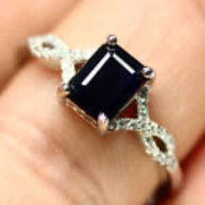 MAJESTIC! NATURAL! 6 X 7mm. DEEP BLUE SAPPHIRE/ cz